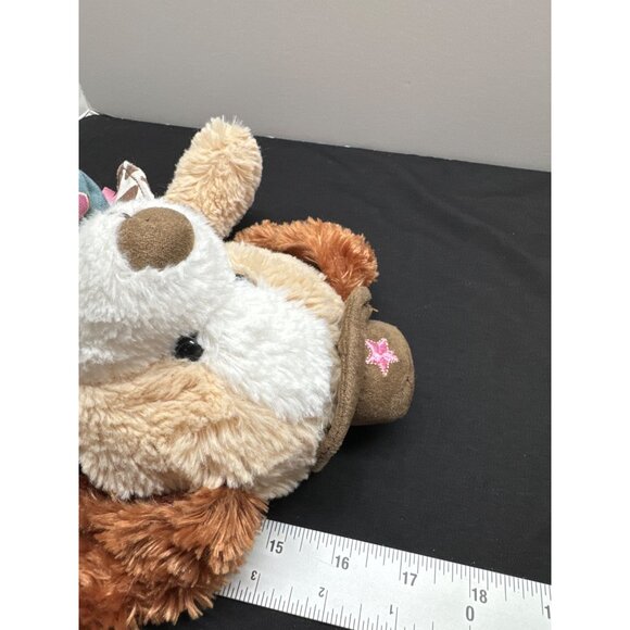 Hugfun Plush Dog Cowboy Dress-Up Stuffed Toy With Pink Stars & Hat 18" Long - Picture 6 of 6